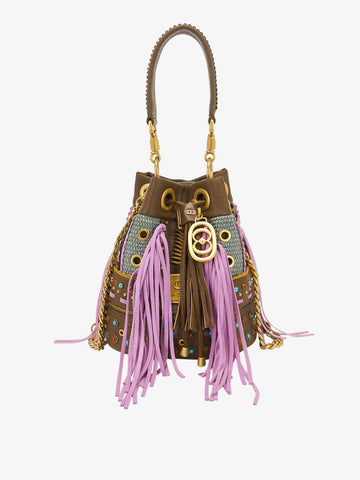 LA CARRIE borse a spalla donna ficus bucket marrone