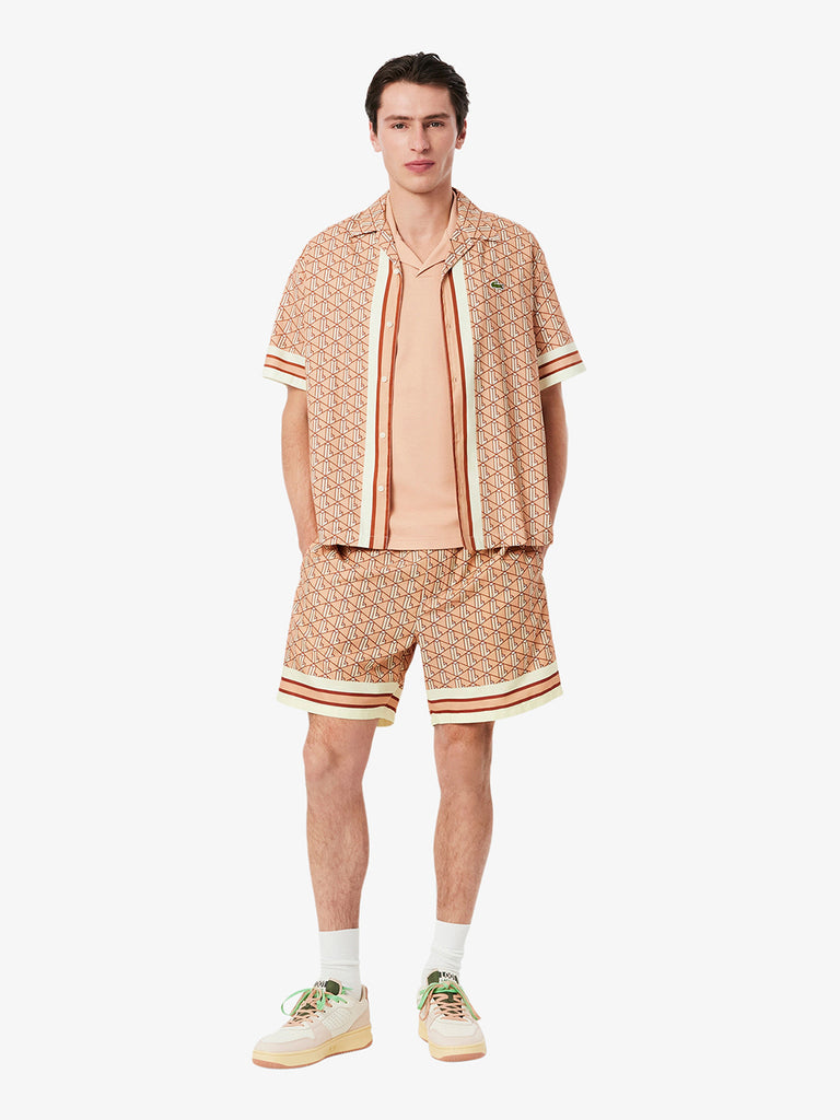 LACOSTE shorts vita normale uomo beige cotone