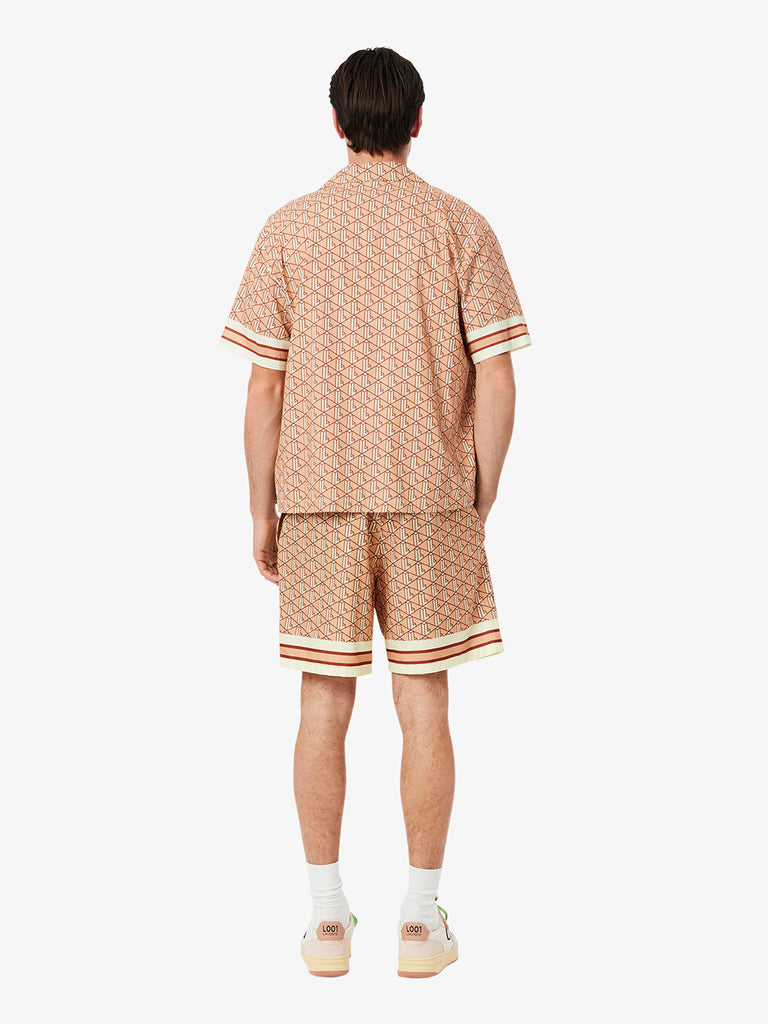 LACOSTE shorts vita normale uomo beige cotone