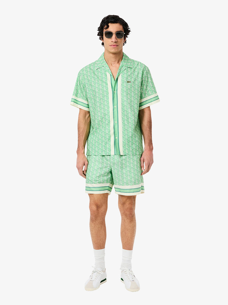 LACOSTE shorts con stampa uomo verde cotone