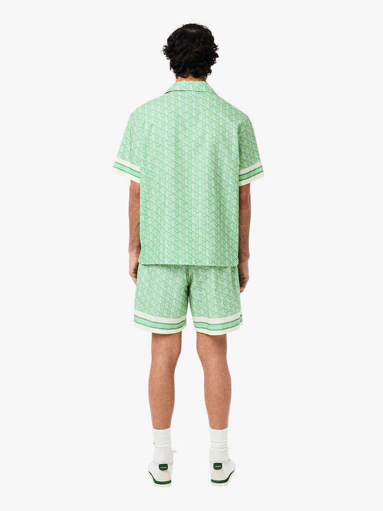 LACOSTE shorts con stampa uomo verde cotone