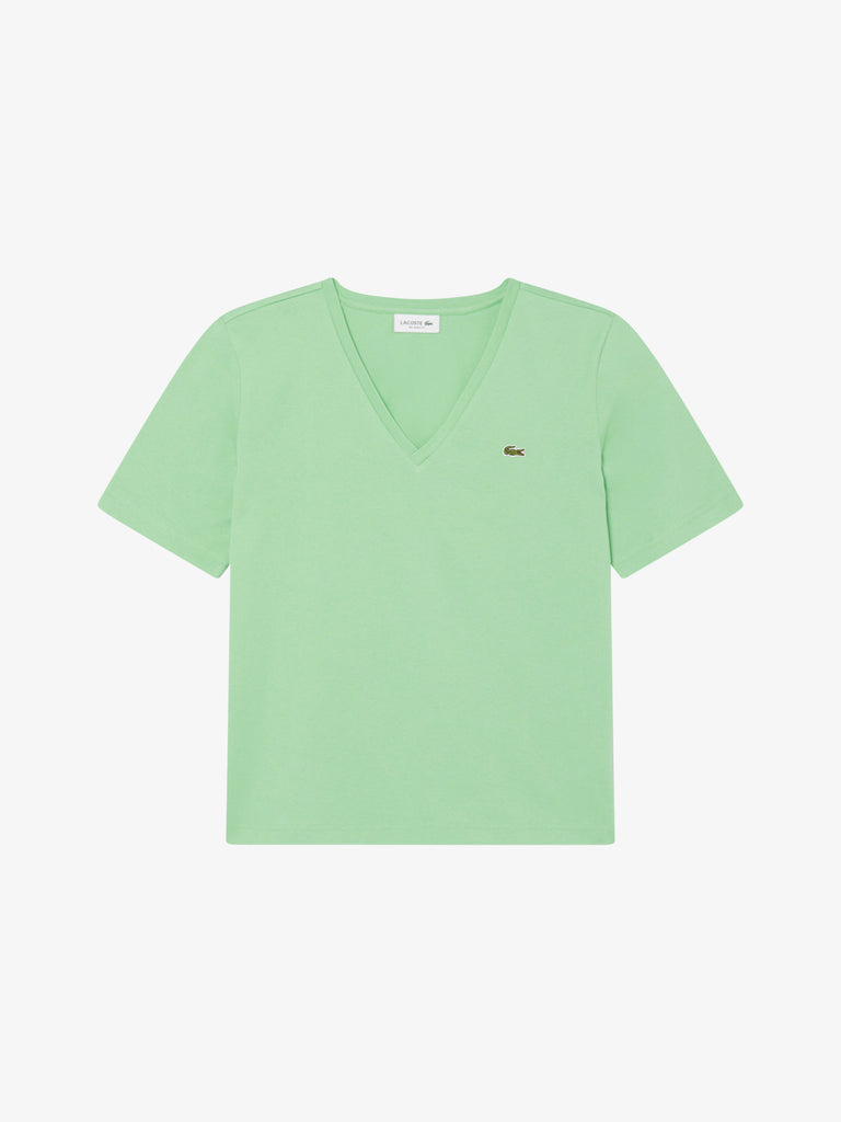 LACOSTE T-shirt Donna Verde Cotone