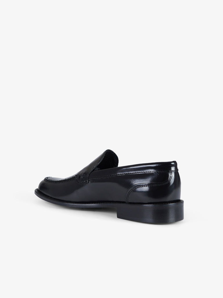 LORIS LORENZO mocassini punta tonda uomo pelle nero