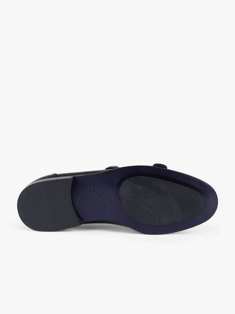 LORIS LORENZO mocassini punta tonda uomo pelle nero