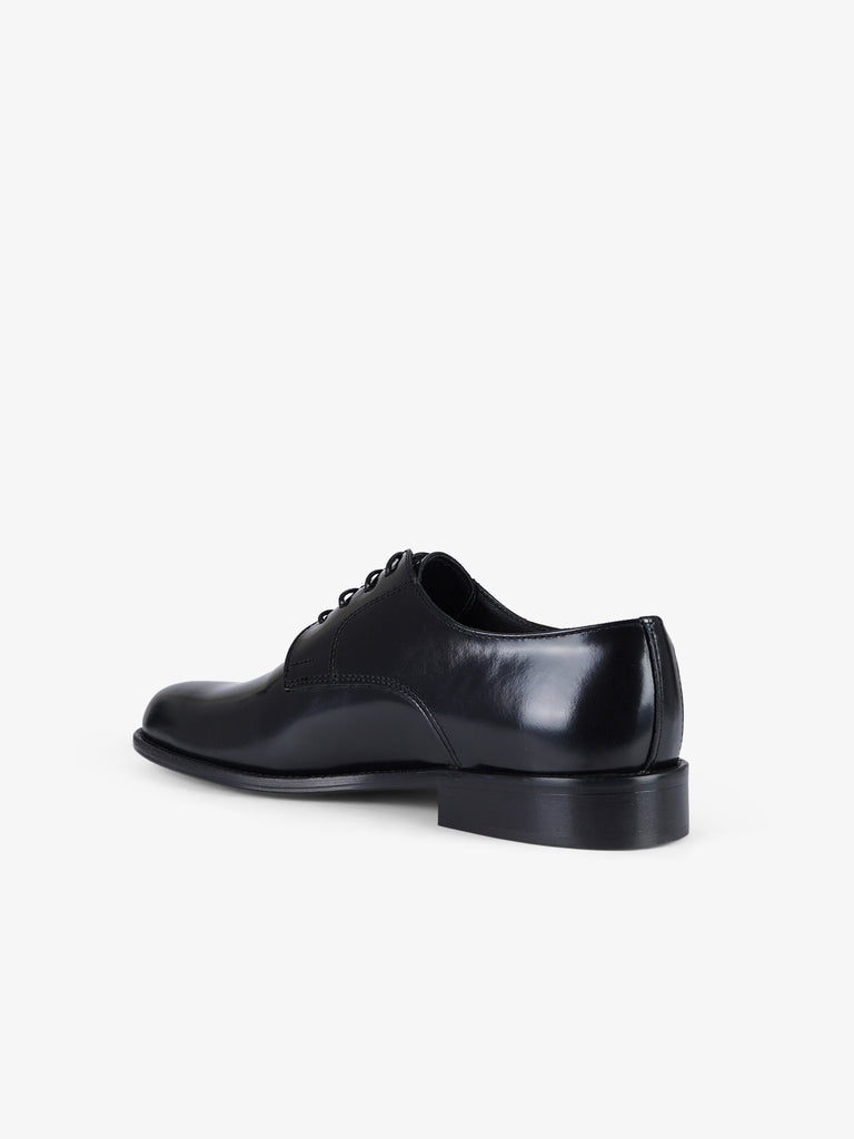 LORIS LORENZO stringate punta tonda uomo pelle nero