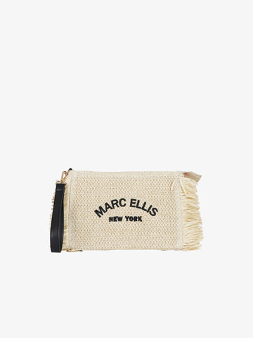 MARC ELLIS pochette chiusura con zip donna cotone beige