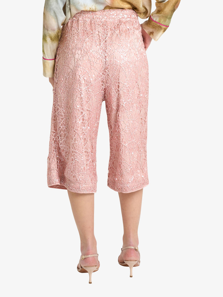 MERCI pantalone con applicazioni donna rosa
