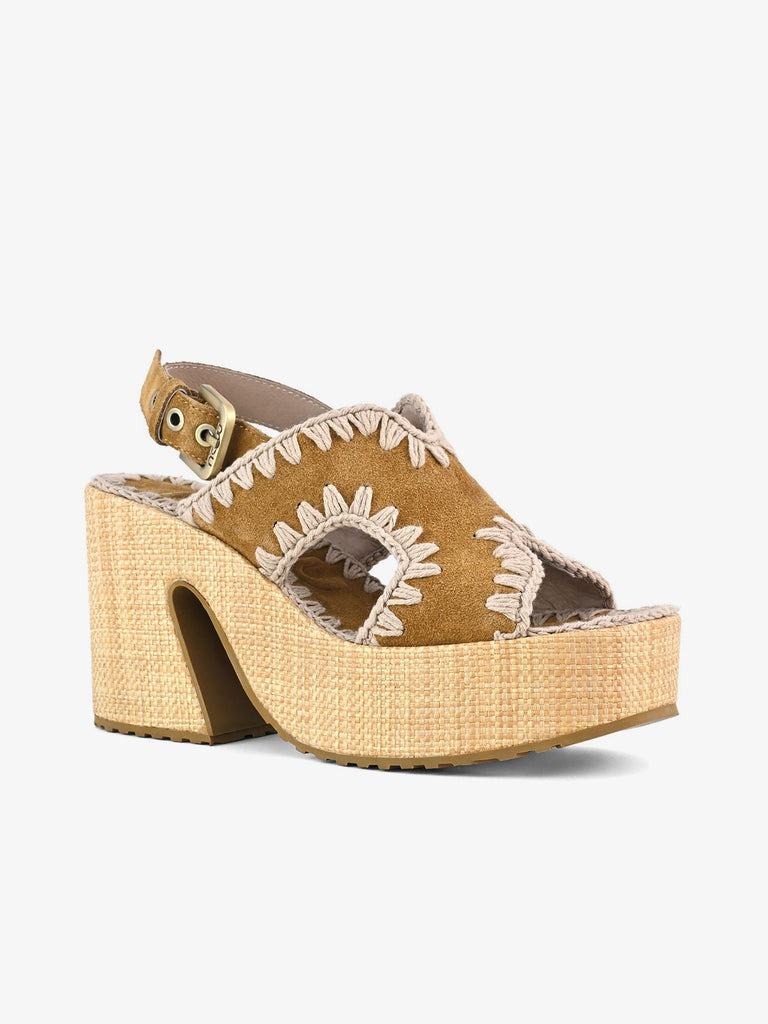 MOU Sandali con plateau SW721002A Donna Suede Marrone