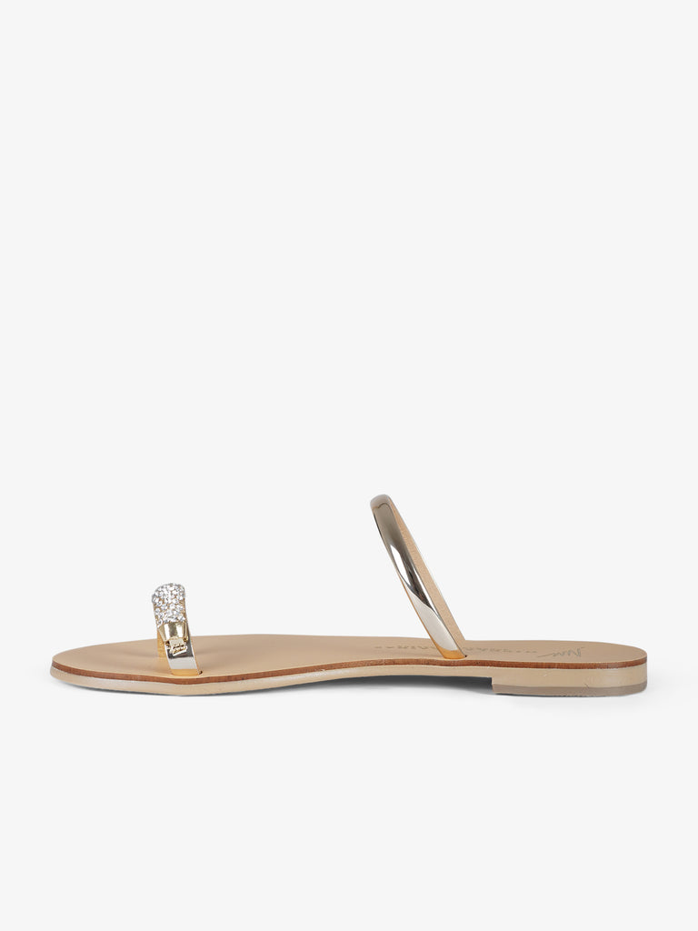 NICOLAS LAINAS sandali bassi puna mandorla donna oro