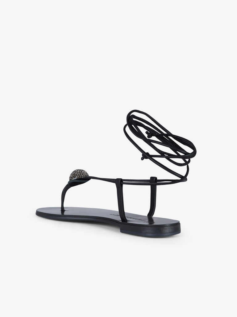 NICOLAS LAINAS sandali bassi puna mandorla donna nero