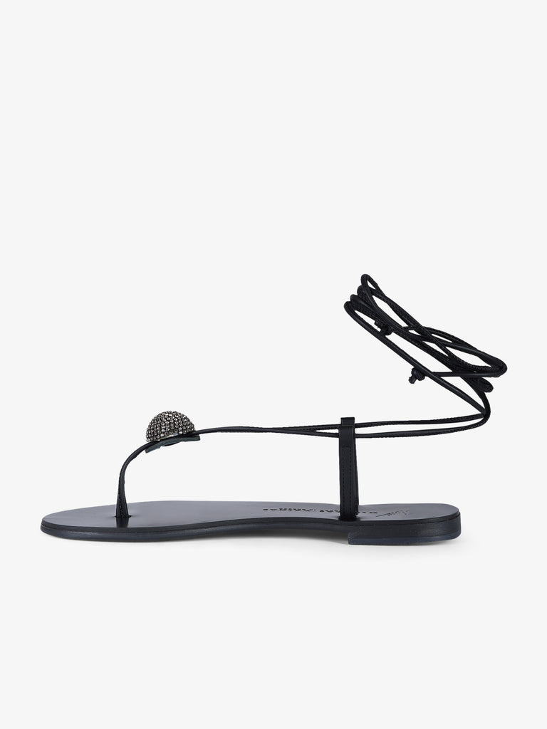 NICOLAS LAINAS sandali bassi puna mandorla donna nero