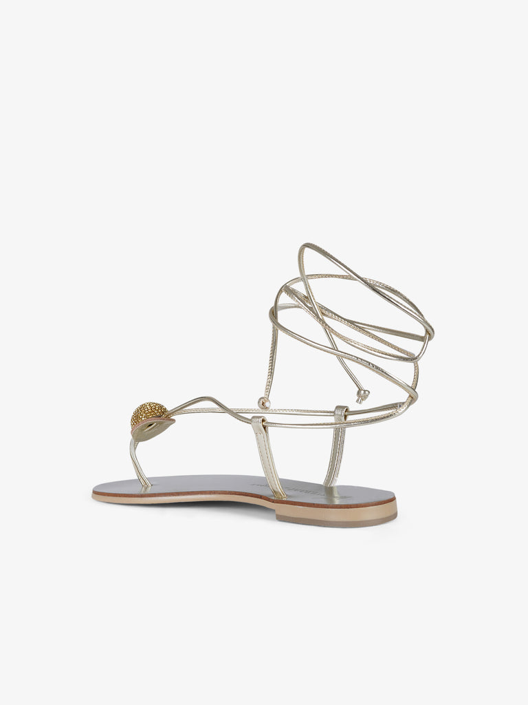 NICOLAS LAINAS sandali bassi puna mandorla donna oro