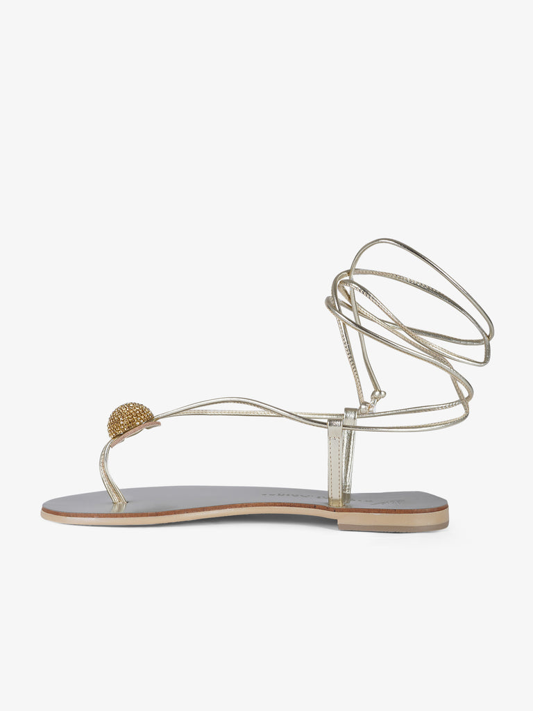 NICOLAS LAINAS sandali bassi puna mandorla donna oro