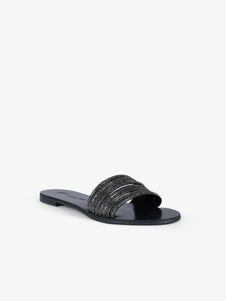 NICOLAS LAINAS sandali bassi monocolore donna nero