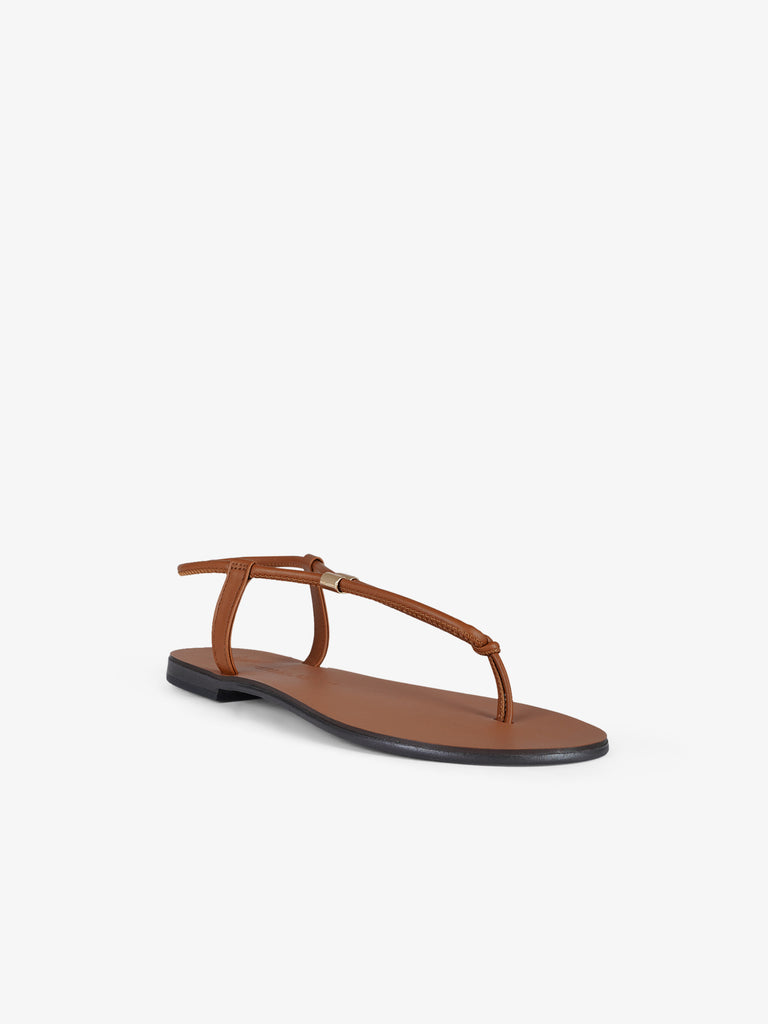 NICOLAS LAINAS sandali bassi con tacco donna pelle sintetica beige