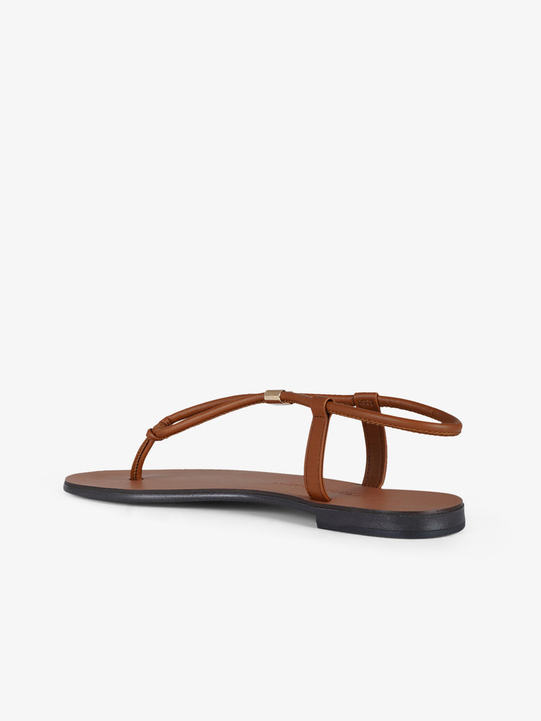 NICOLAS LAINAS sandali bassi con tacco donna pelle sintetica beige