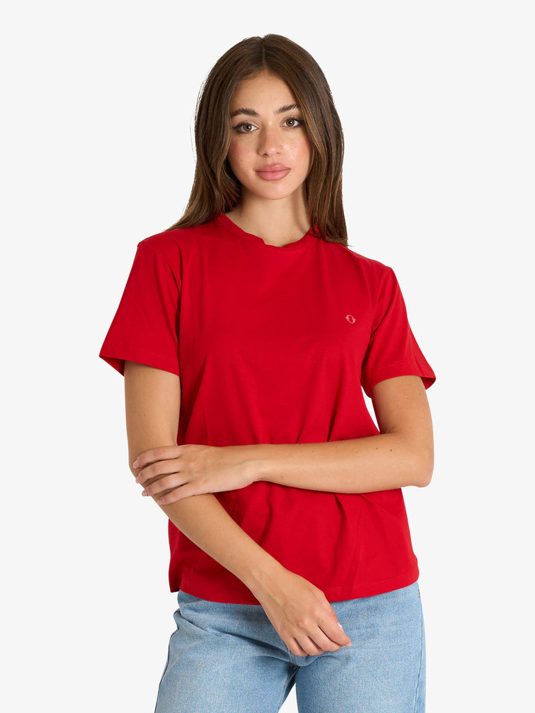 OTTOD'AME t-shirt basic donna rosso cotone