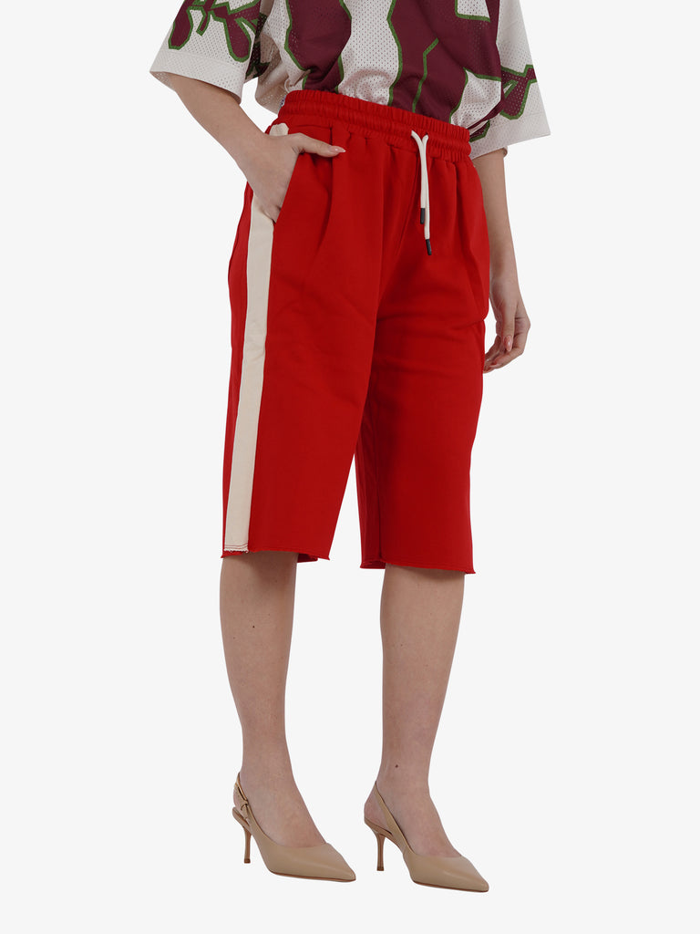 OTTOD'AME pantaloni sfrangiato donna rosso cotone