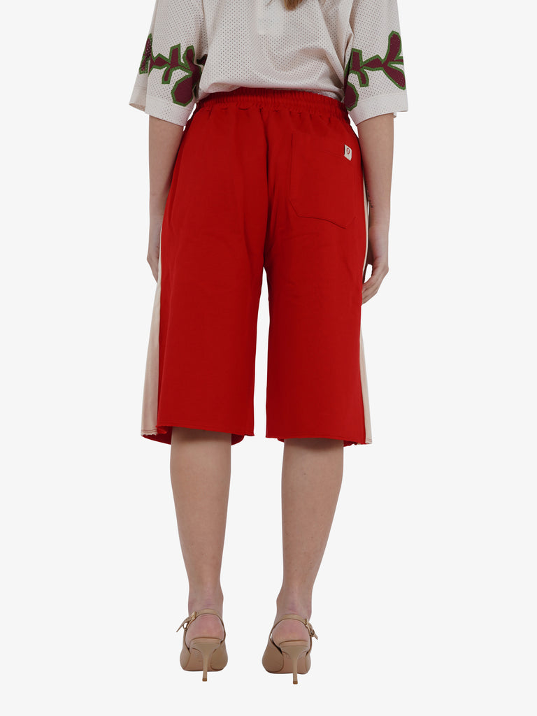 OTTOD'AME pantaloni sfrangiato donna rosso cotone