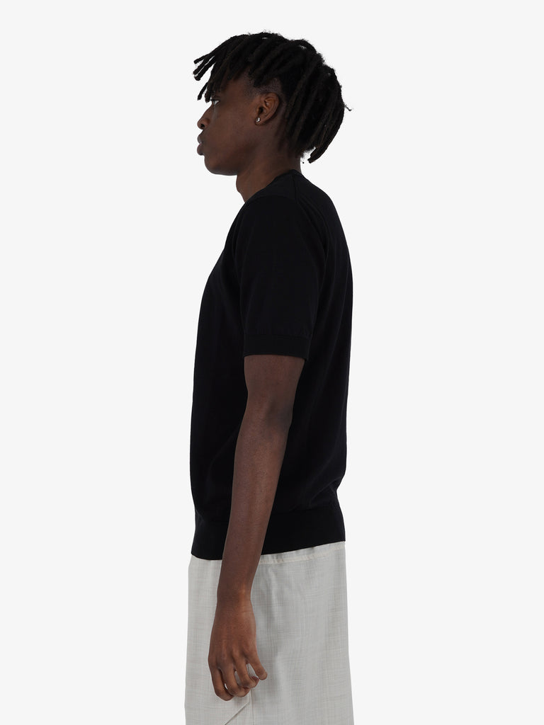 PAOLO PECORA maglieria tinta unita uomo nero cotone