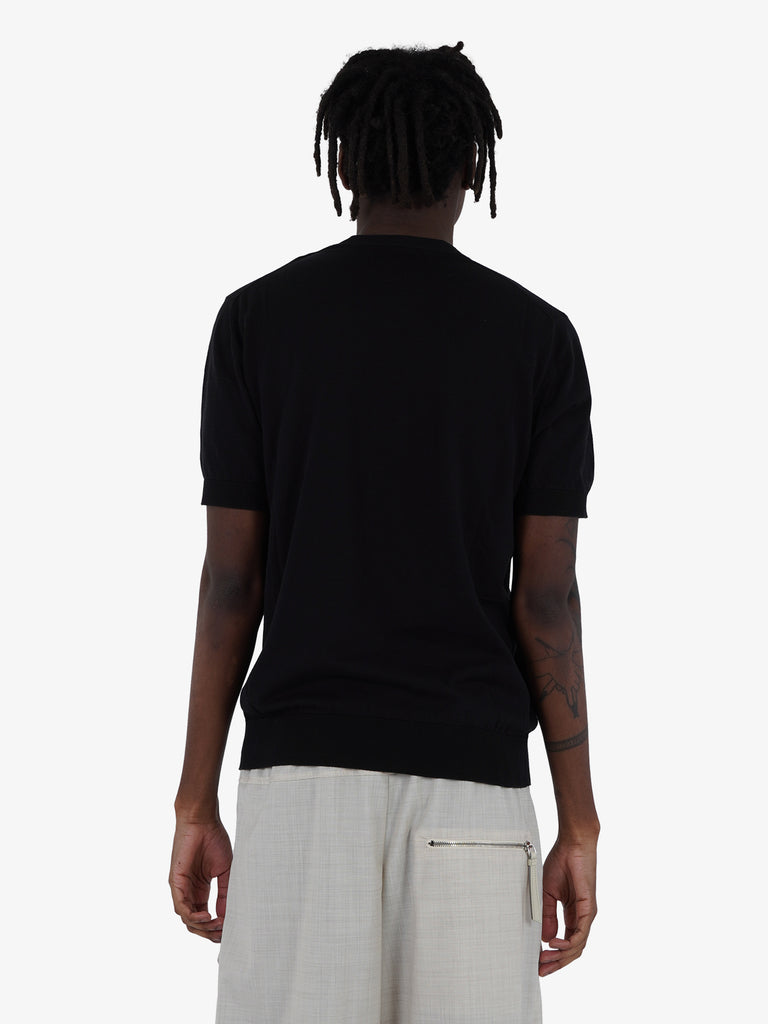 PAOLO PECORA maglieria tinta unita uomo nero cotone