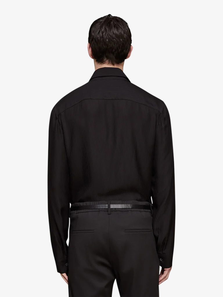 PATRIZIA PEPE camicia monocolore uomo nero viscosa