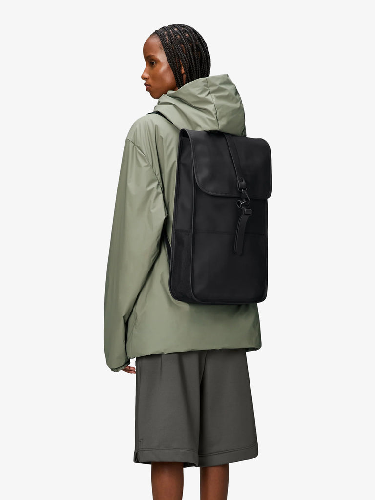 RAINS zaini unisex backpack w3 poliestere nero