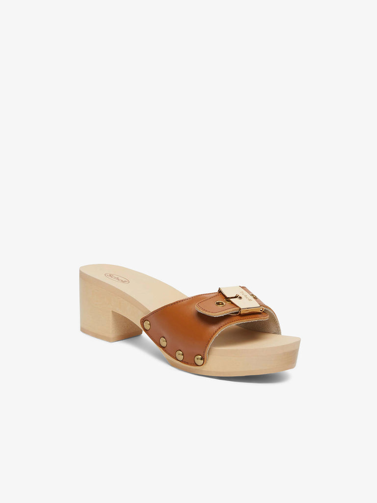 SCHOLL ciabatte donna noelle chunky pelle marrone