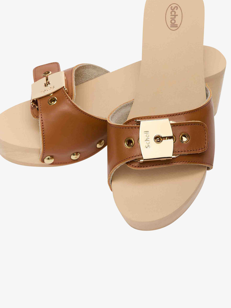 SCHOLL ciabatte donna noelle chunky pelle marrone