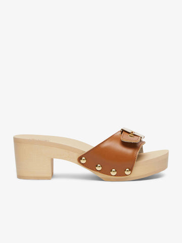 SCHOLL ciabatte donna noelle chunky pelle marrone