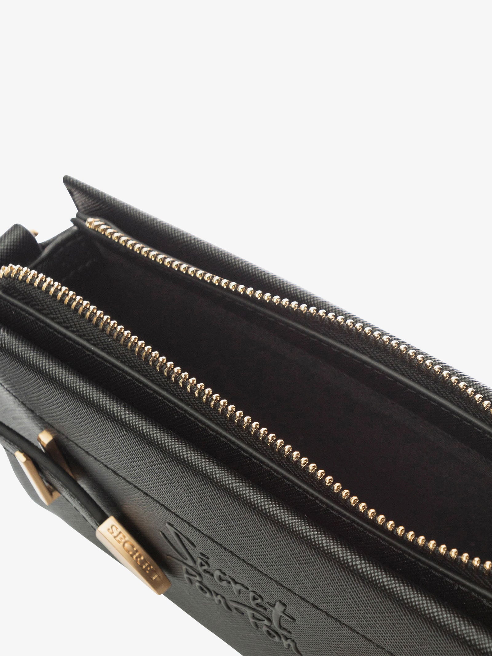 SECRET PON PON women's quira grain shoulder pouch black
