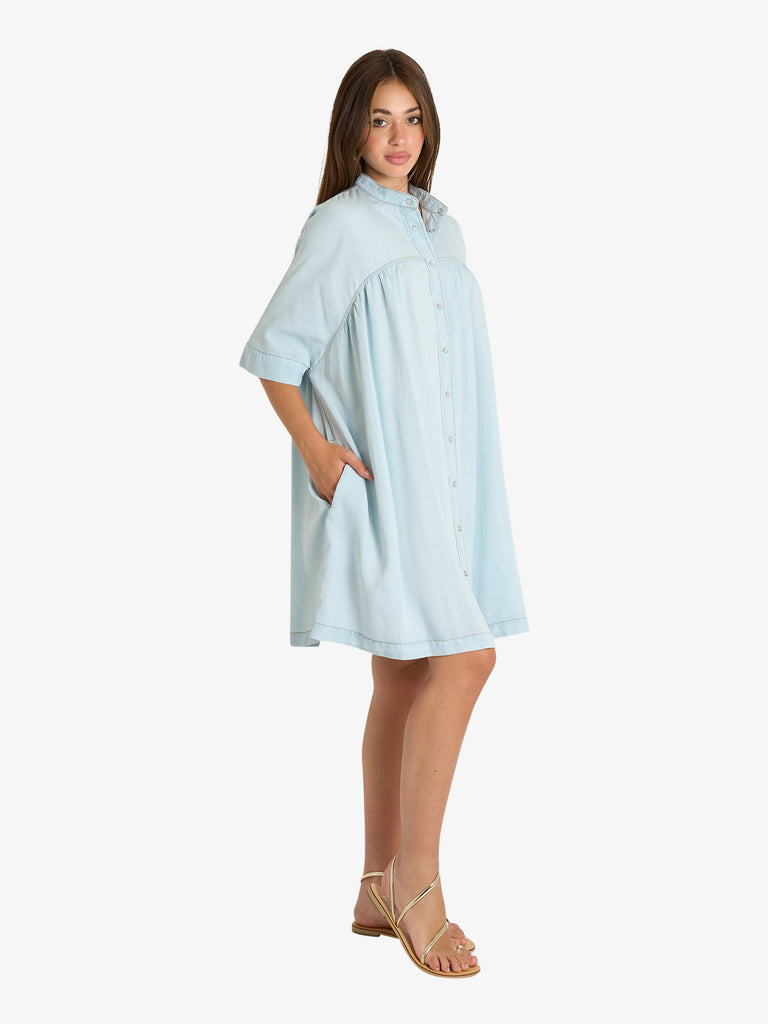SEMICOUTURE abito donna azzurro lyocell