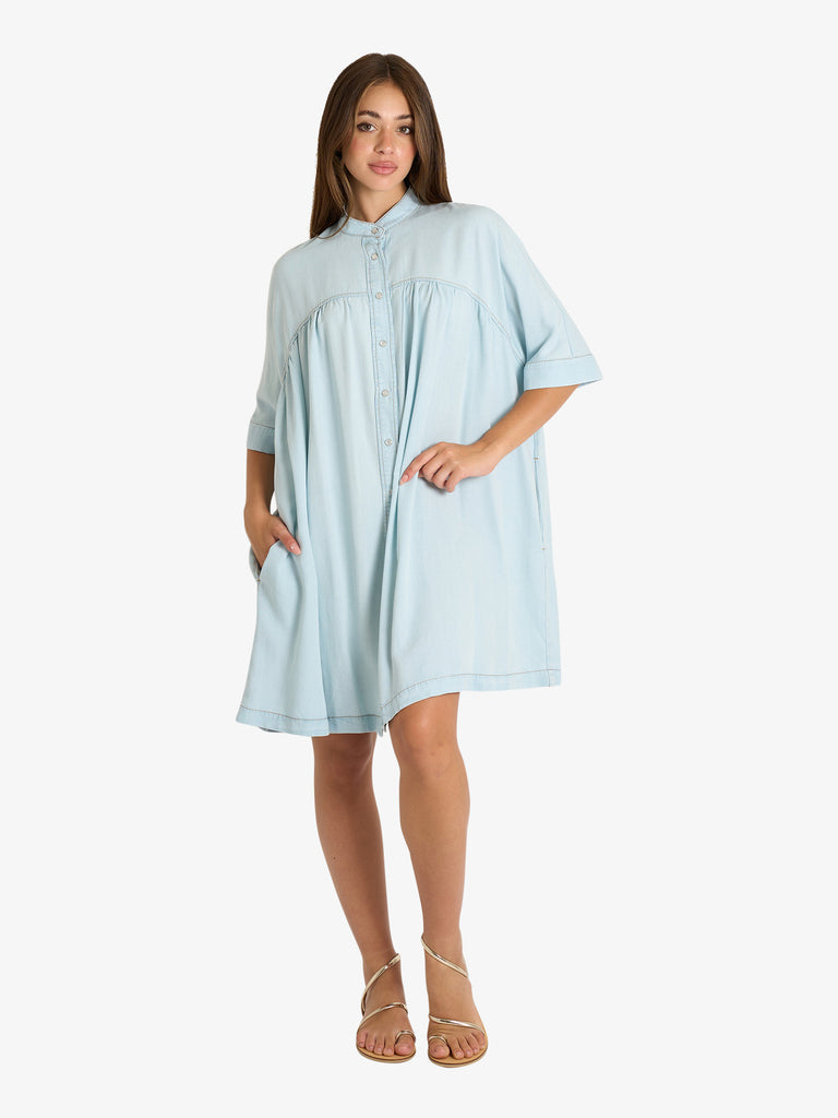 SEMICOUTURE abito donna azzurro lyocell