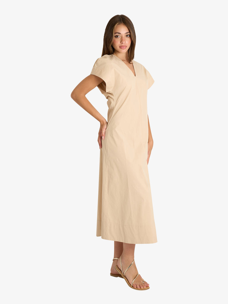 SEMICOUTURE abito donna beige cotone