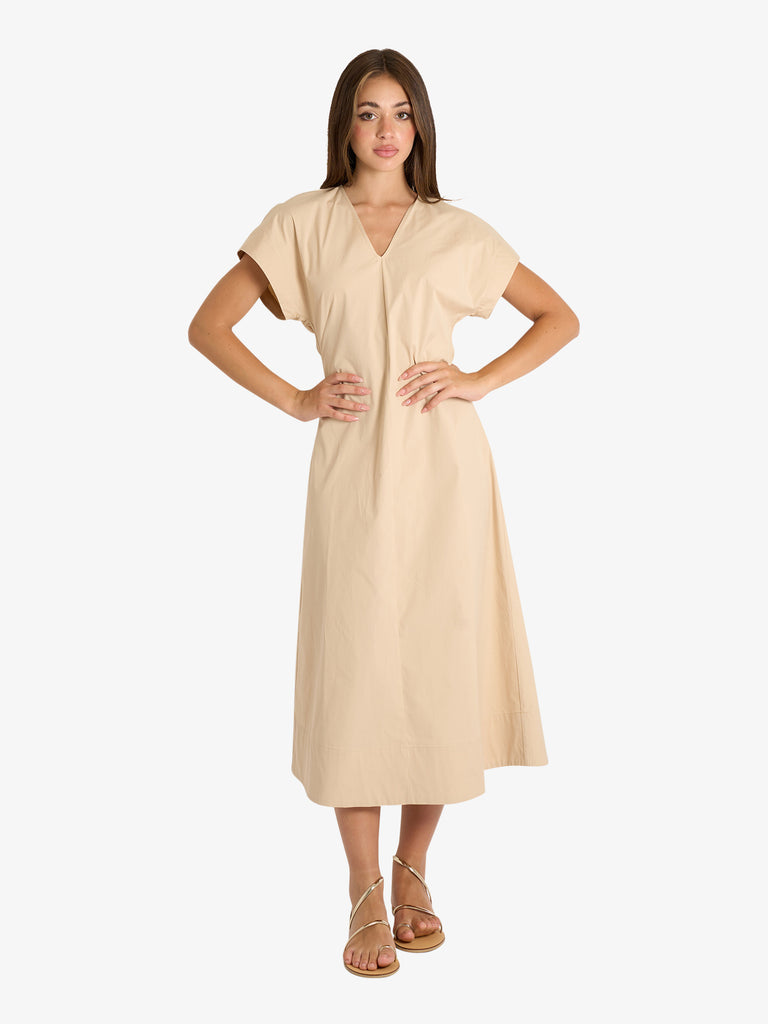 SEMICOUTURE abito donna beige cotone