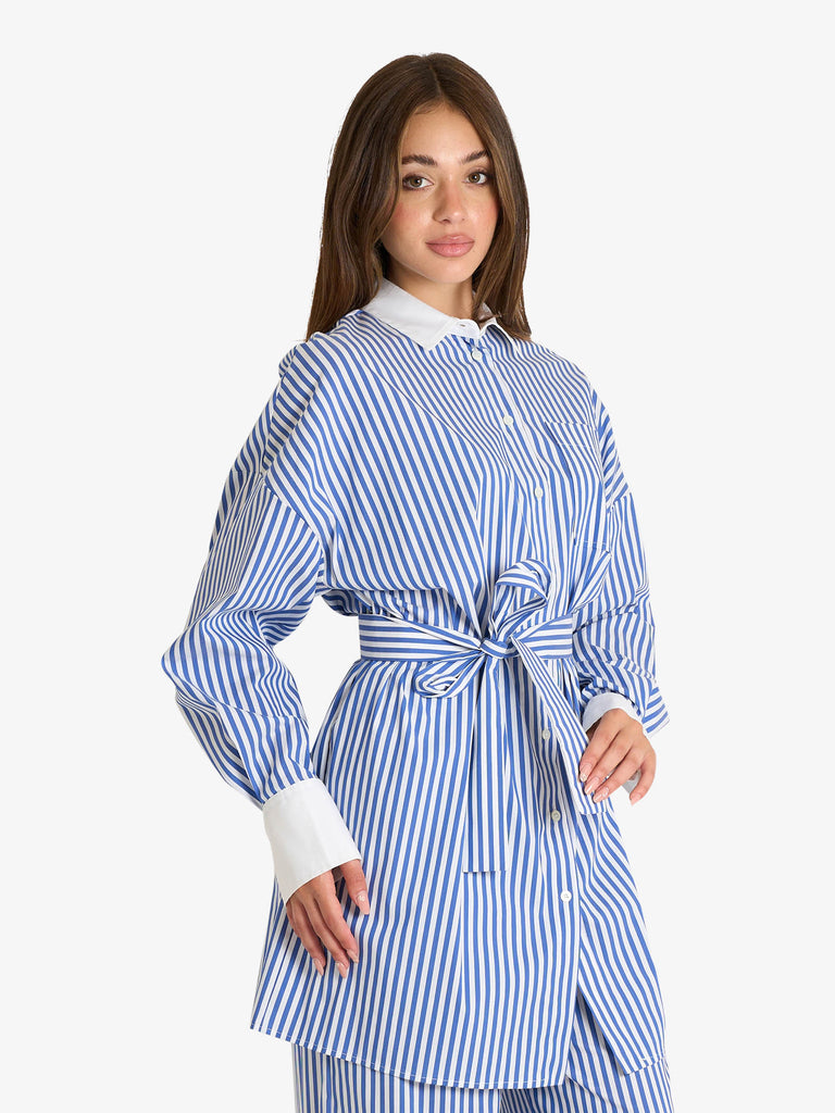 SEMICOUTURE camicia donna azzurro cotone