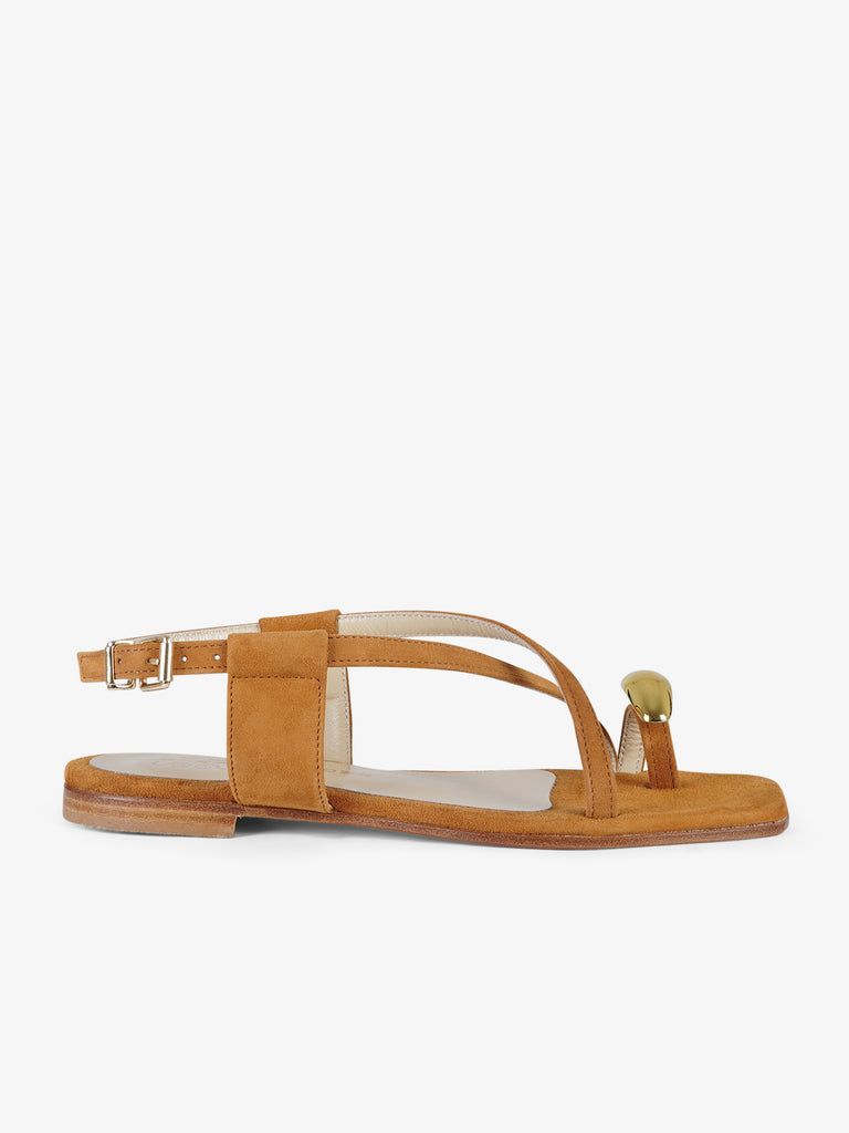 SIANO VIA ROMA sandali bassi punta squadrata donna pelle beige