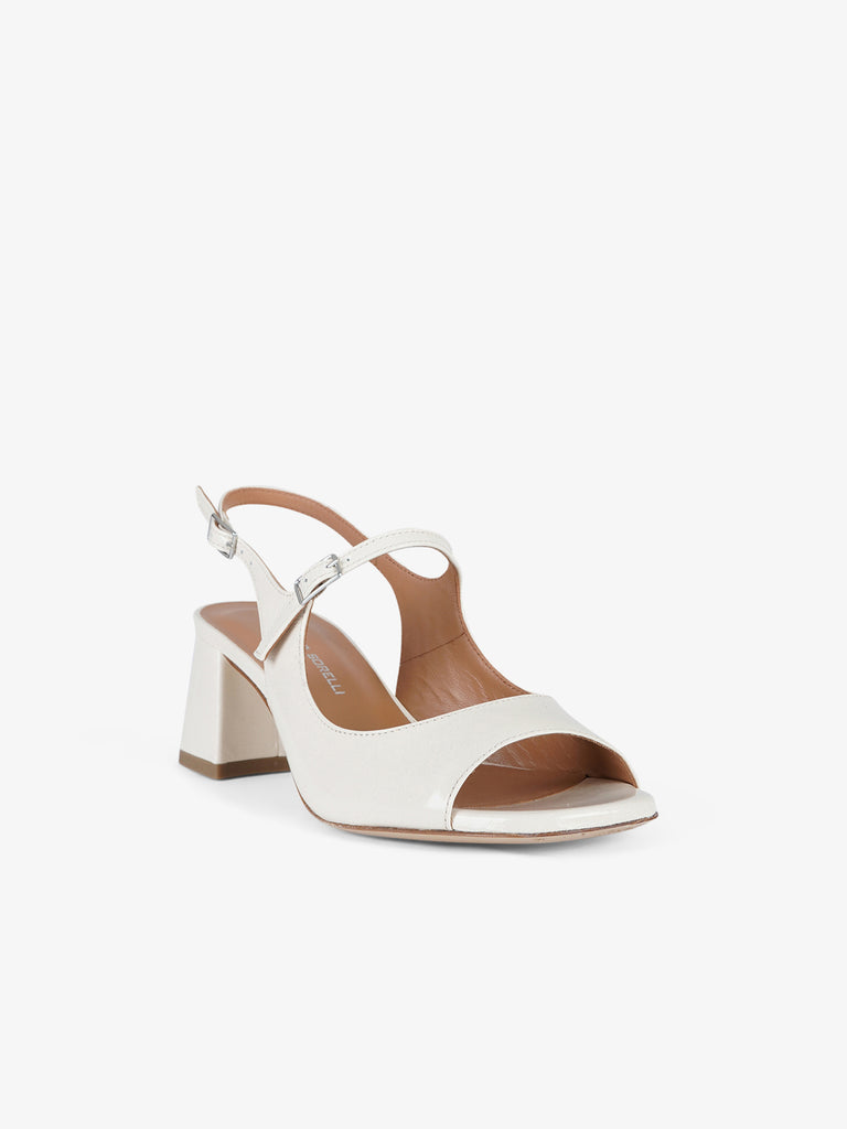 SORELLI sandali con tacco monocolore donna pelle panna