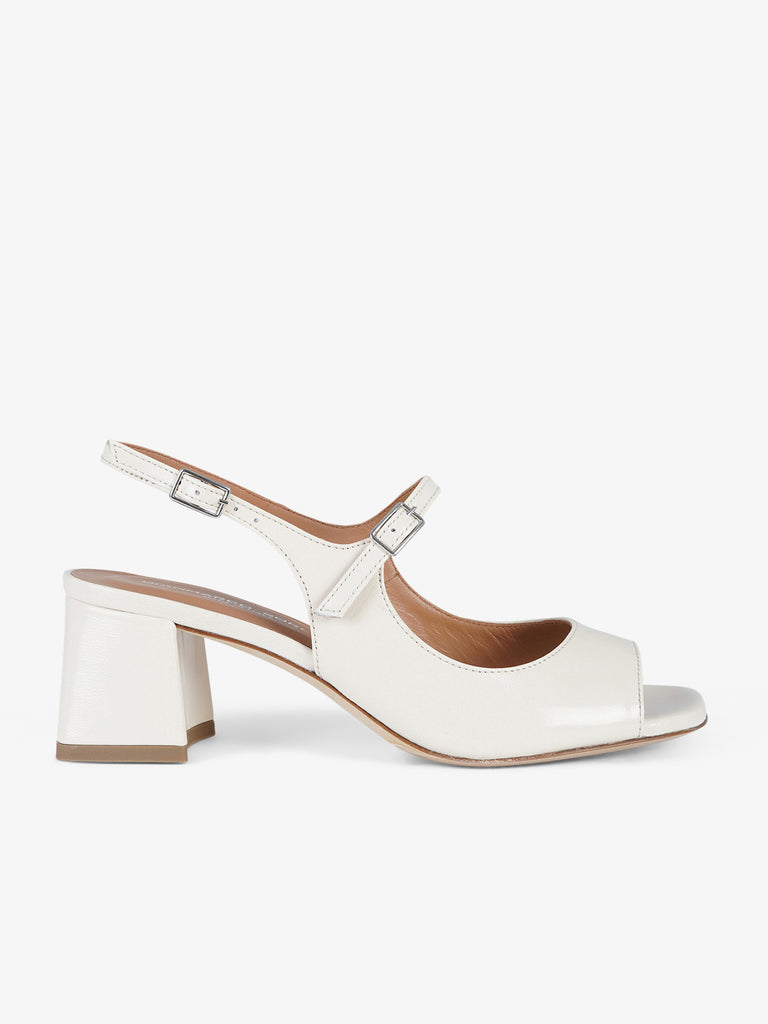 SORELLI sandali con tacco monocolore donna pelle panna