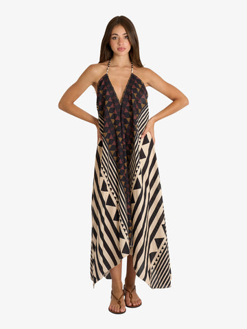 SOUVENIR abito donna beige cotone
