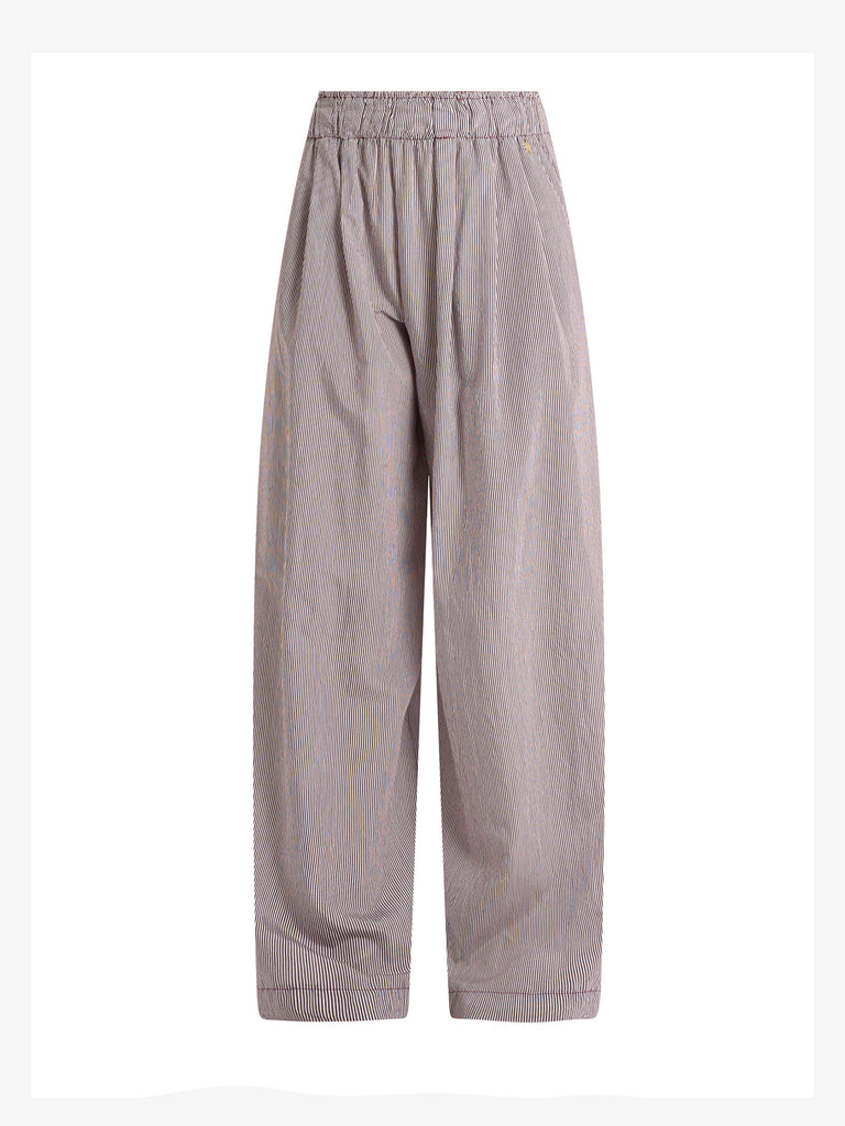SOUVENIR pantalone a righe donna bordeaux viscosa