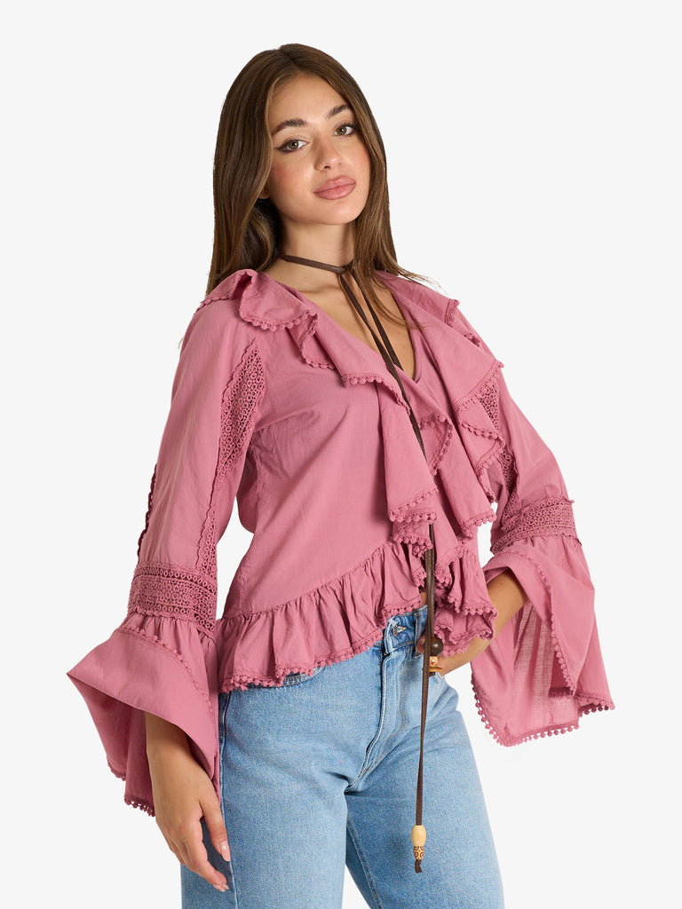 SOUVENIR camicia donna rosa cotone