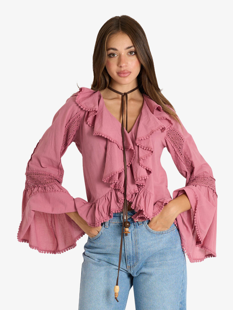 SOUVENIR camicia donna rosa cotone