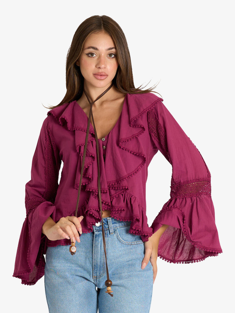 SOUVENIR camicia donna rosso cotone