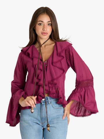 SOUVENIR camicia donna rosso cotone