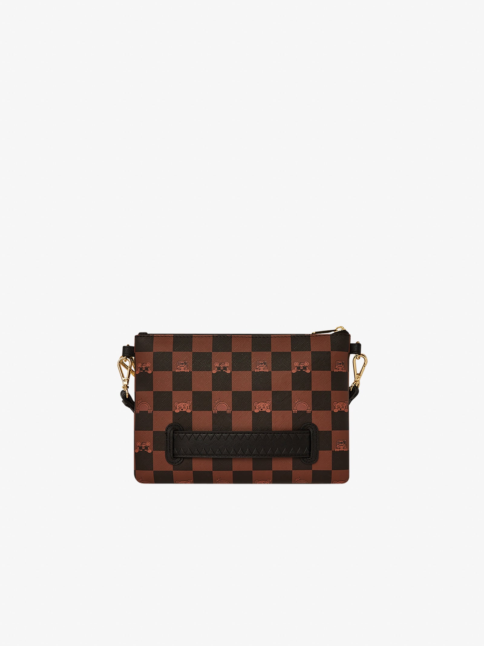 【Sprayground】Pochette Peeking Character Check Brown_20Black049685-