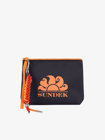 SUNDEK pochette piccola con logo gomma nero