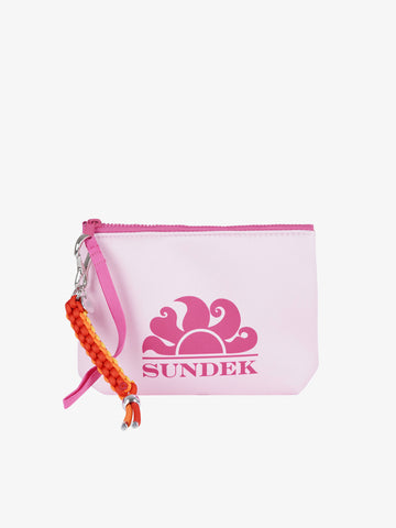 SUNDEK pochette piccola con logo gomma rosa