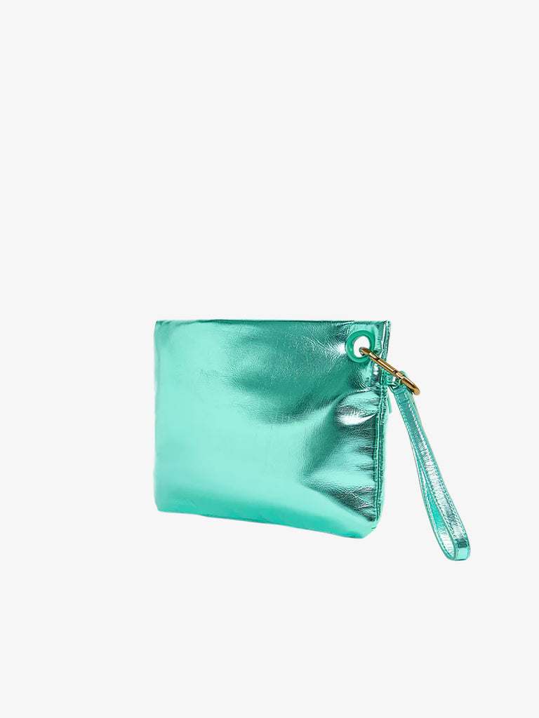 SUNDEK pochette donna laminated poliuretano azzurro