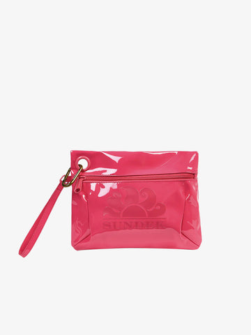 SUNDEK pochette donna clutch bag poliuretano fucsia
